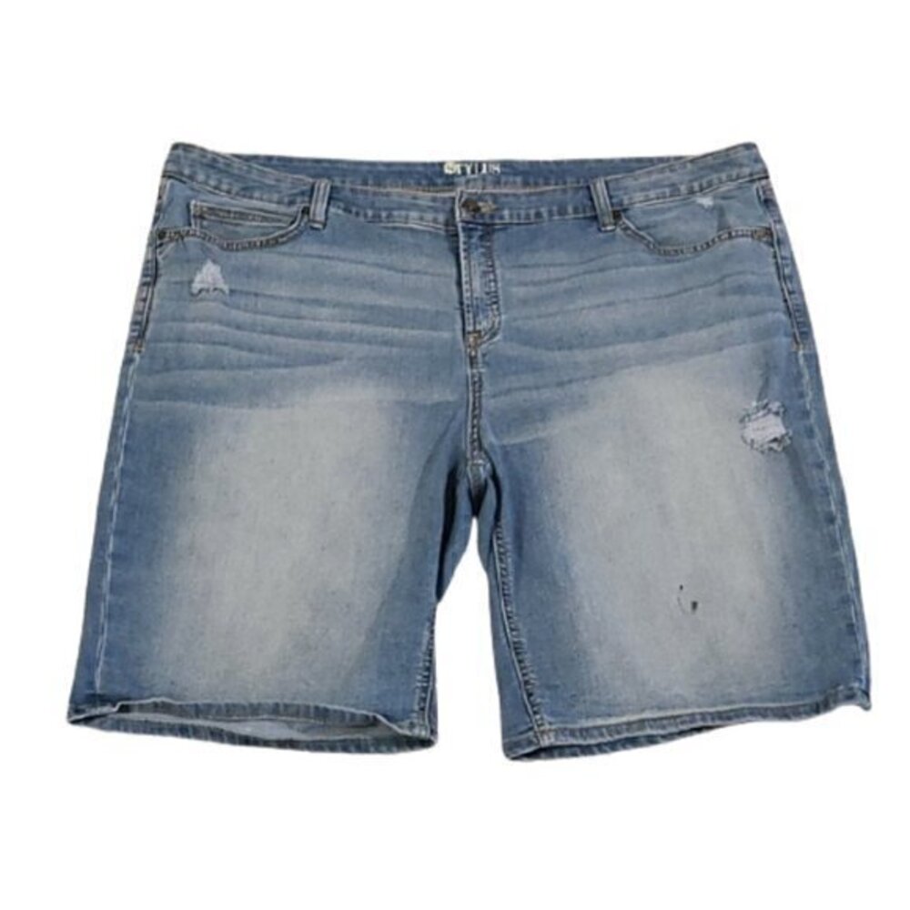 [Stylus] Hi Rise Bermuda Jean Shorts - Size 24W